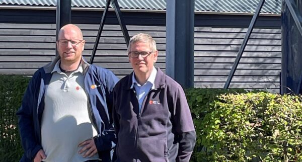 Roy en Hans op terrein Aeres