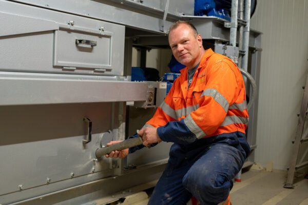 Arne-Jan Vos bij de walsenstoel