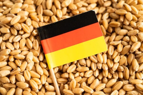 Duits vlaggetje met tarwe en graan
